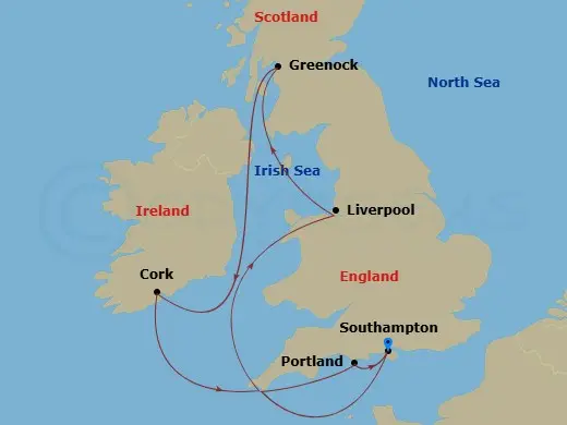 Itinerary schematic diagram