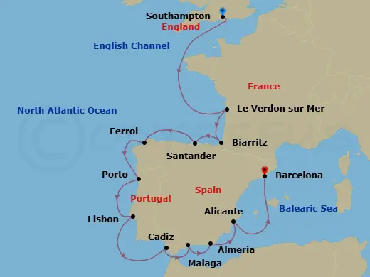 Itinerary schematic diagram
