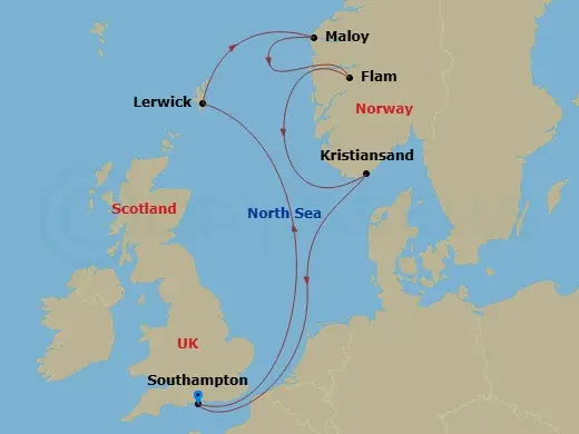 Itinerary schematic diagram