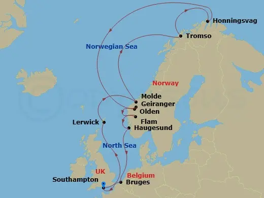 Itinerary schematic diagram