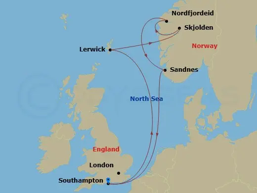 Itinerary schematic diagram