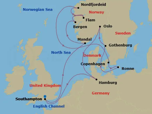 Itinerary schematic diagram