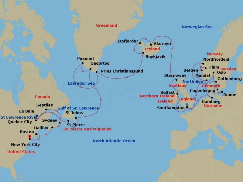 Itinerary schematic diagram