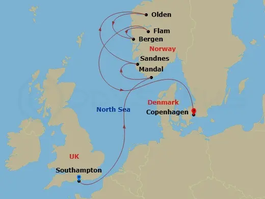 Itinerary schematic diagram