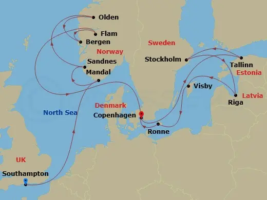 Itinerary schematic diagram