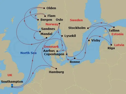 Itinerary schematic diagram