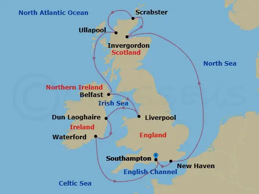 Itinerary schematic diagram