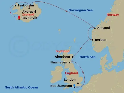 Itinerary schematic diagram
