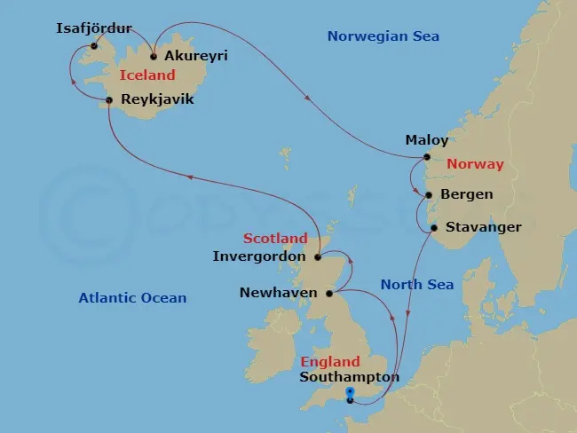 Itinerary schematic diagram