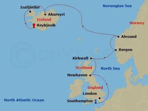 Itinerary schematic diagram