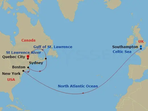 Itinerary schematic diagram