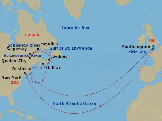 Itinerary schematic diagram