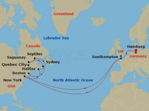 Itinerary schematic diagram