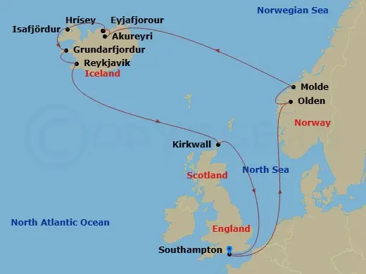 Itinerary schematic diagram