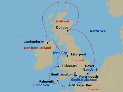 Itinerary schematic diagram