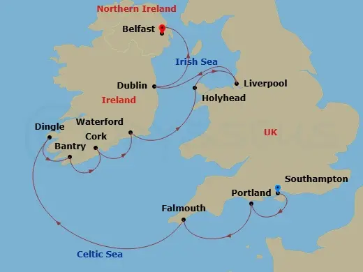 Itinerary schematic diagram