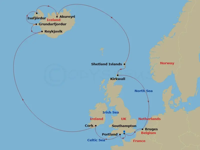 Itinerary schematic diagram