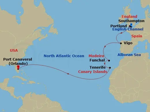 Itinerary schematic diagram