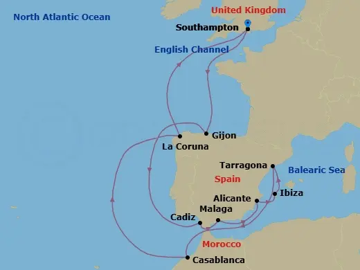 Itinerary schematic diagram