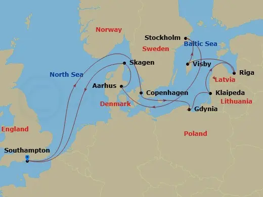Itinerary schematic diagram