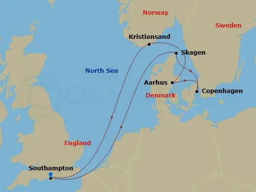 Itinerary schematic diagram