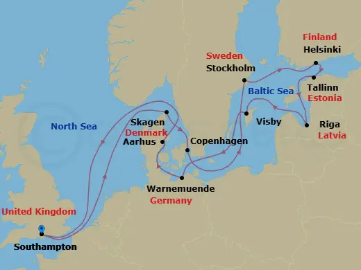 Itinerary schematic diagram
