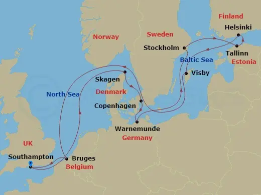 Itinerary schematic diagram