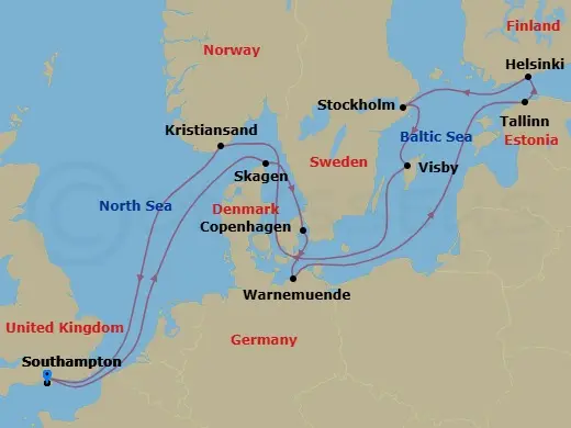 Itinerary schematic diagram