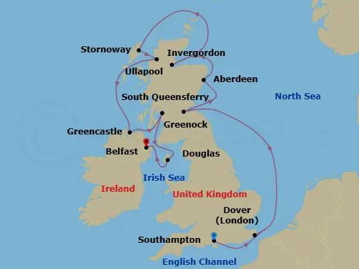 Itinerary schematic diagram