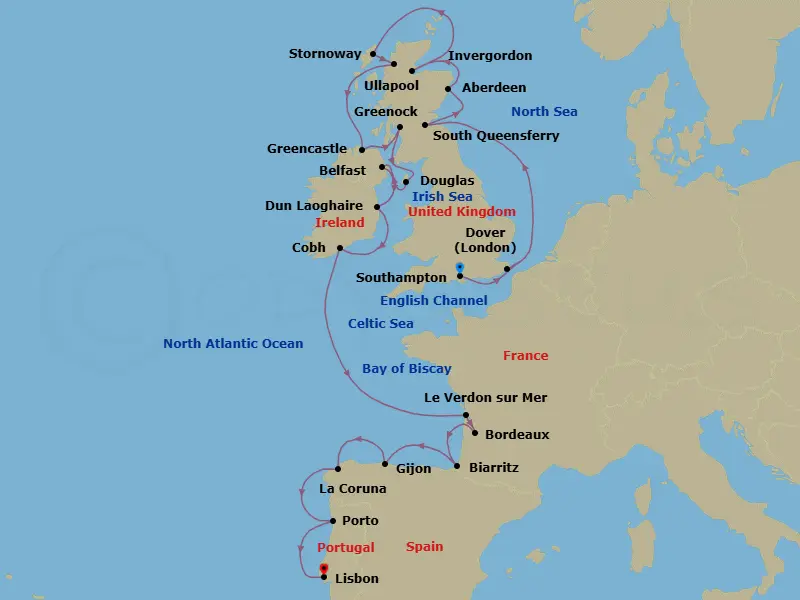 Itinerary schematic diagram