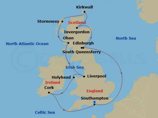 Itinerary schematic diagram