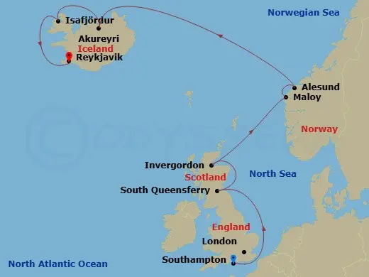 Itinerary schematic diagram