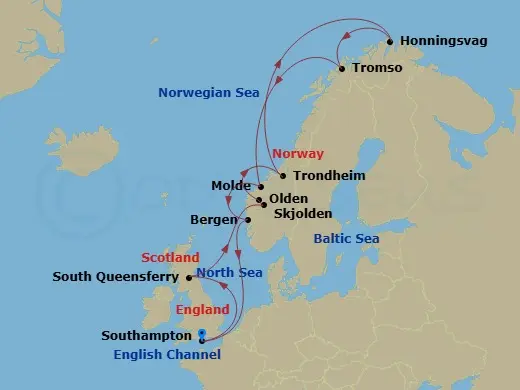 Itinerary schematic diagram