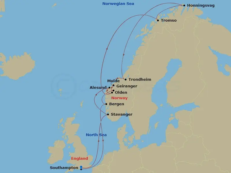 Itinerary schematic diagram
