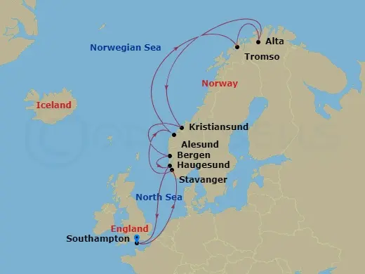 Itinerary schematic diagram