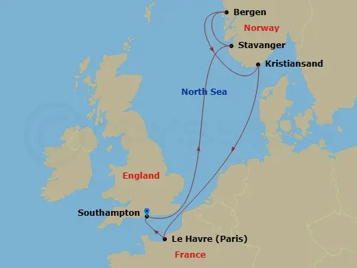 Itinerary schematic diagram