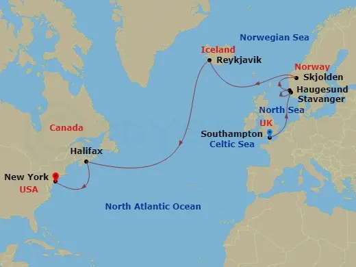 Itinerary schematic diagram