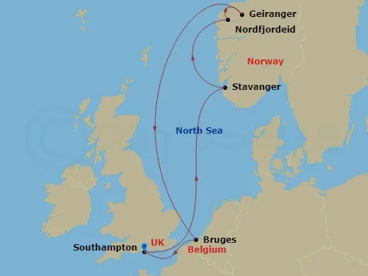 Itinerary schematic diagram
