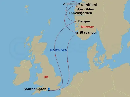 Itinerary schematic diagram