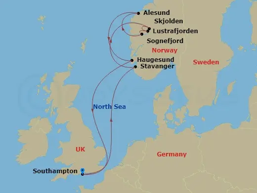 Itinerary schematic diagram
