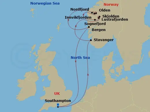 Itinerary schematic diagram