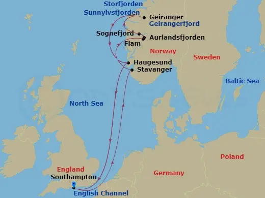 Itinerary schematic diagram