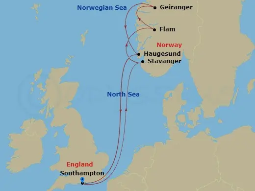Itinerary schematic diagram