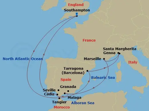Itinerary schematic diagram