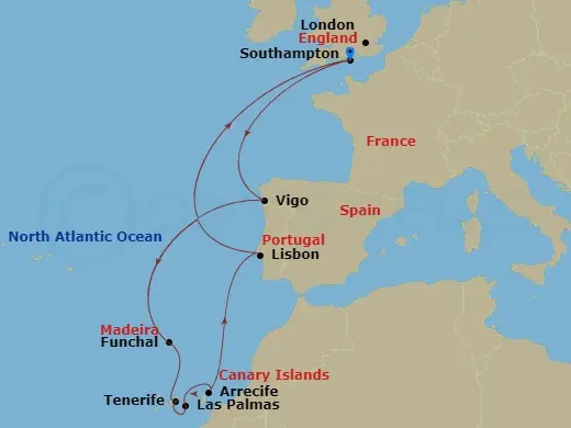 Itinerary schematic diagram