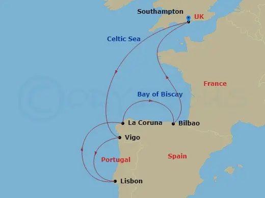 Itinerary schematic diagram