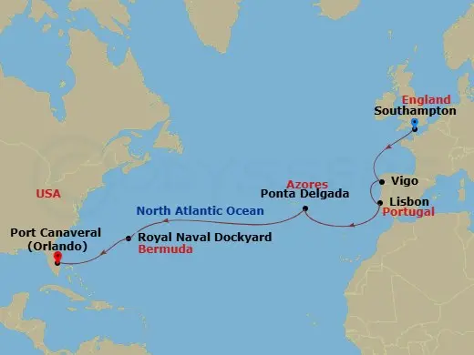 Itinerary schematic diagram