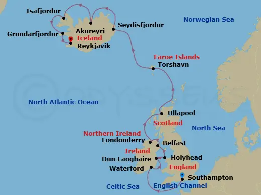 Itinerary schematic diagram