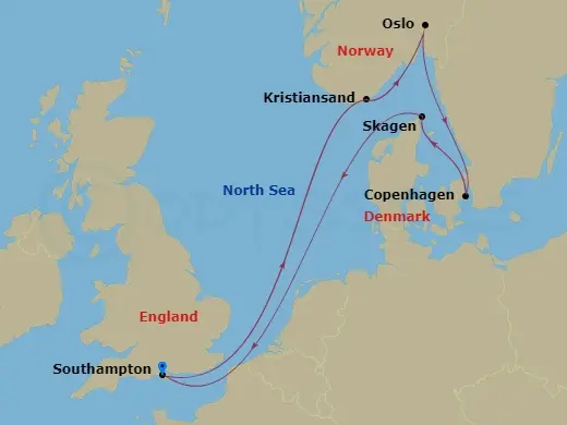 Itinerary schematic diagram
