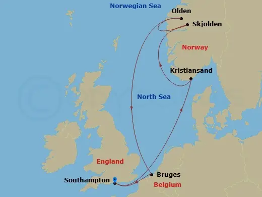 Itinerary schematic diagram